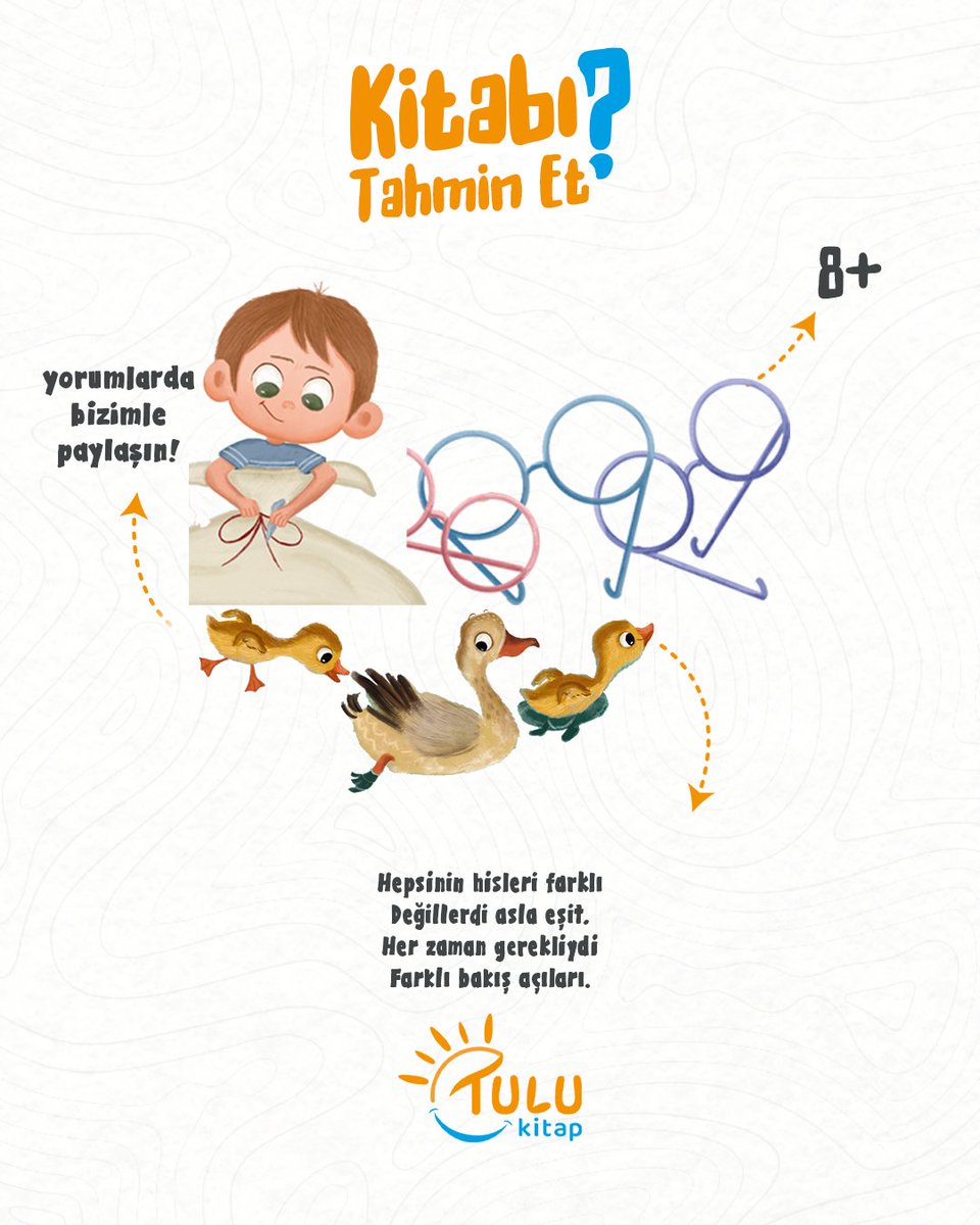 TuluKitap's tweet photo. KİTABI TAHMİN ET 📚
“…Hepsinin hisleri farklı
Değillerdi asla eşit.
Her zaman gerekliydi
Farklı bakış açıları…”
Bu satırlar hangi kitabımızda geçiyor, tahmin edebilir misin? 🤔
Cevabını yorumlara yaz! 👇
#TuluKitap #KitapTahmini #ÇocukKitapları https://t.co/LGVaKfkRPS