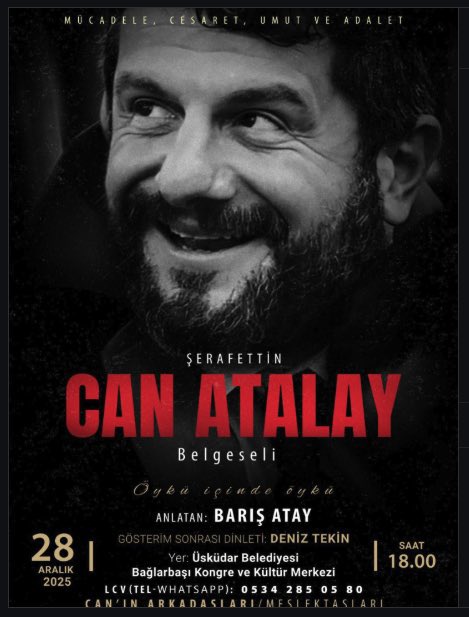 28 Aralık 2025 Pazar
⏰: 18.00
📍: Üsküdar Belediyesi Bağlarbaşı Kongre ve Kültür Merkezi