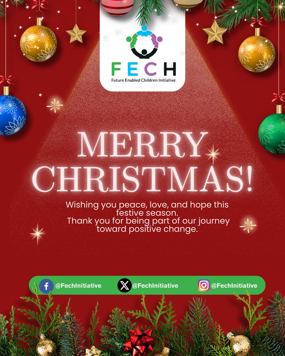 FechInitiative's tweet photo. Season’s Greetings 🎄✨
Wishing you peace, hope, and joy this Christmas as we work together for a better tomorrow. https://t.co/rKVix4rOkO