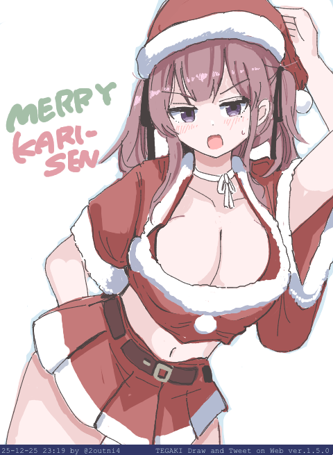 「クリスマスのかりせん クリせん #夏色花梨 #tegaki_dt」|24のイラスト