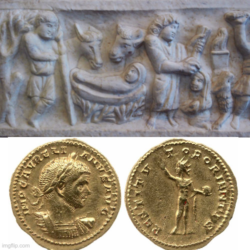 LiamOMaraIV's tweet image. Here are two more religious events from #ThisDayInHistory:
274: A new temple to #SolInvictus was dedicated in Rome by Emperor #Aurelian in an effort to revitalize #Roman paganism.
336: Showing the shifting tide, a first documented celebration of #Christmas also occurred in Rome.