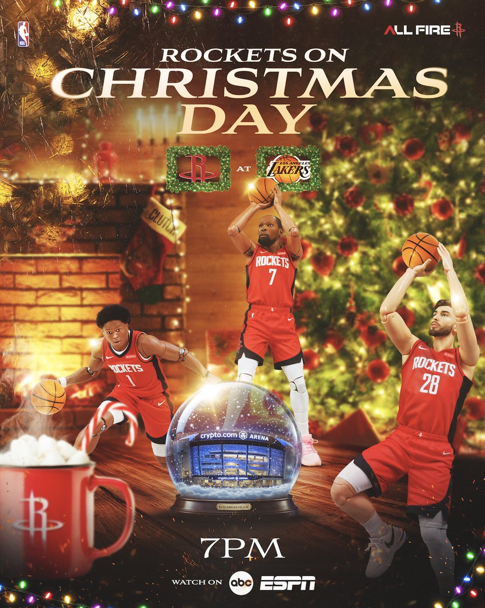 Santa brought us the gift of Rockets basketball today 🎅 ⏰ 7:00pm Tip-Off  📺 @ESPNNBA 🏀 SCHN+ is Here! Stream Rockets Directly at  https://t.co/cl7yuOuFSZ 📻 @SportsTalk790 / En Español KLTN 102.9 HD2