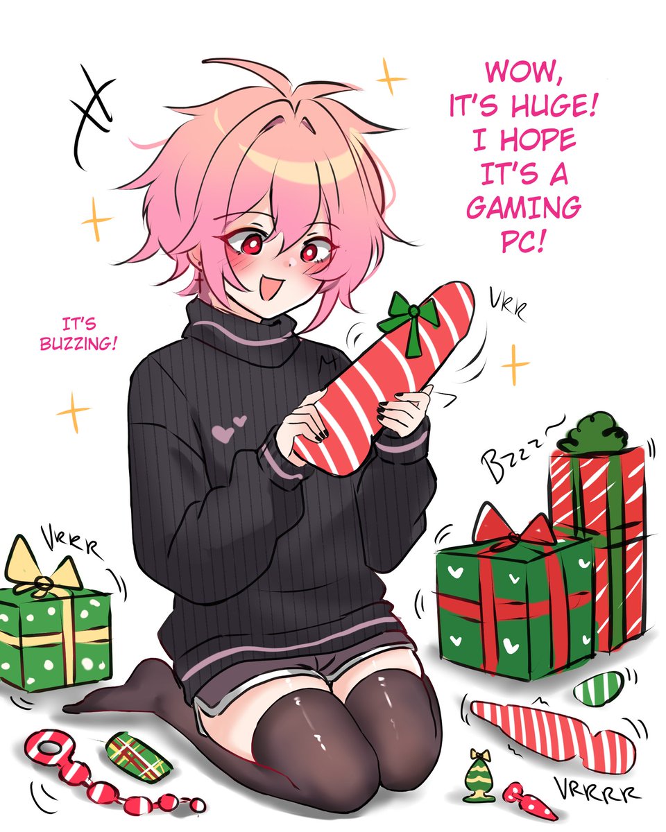 Momo enjoying his presents from his bf