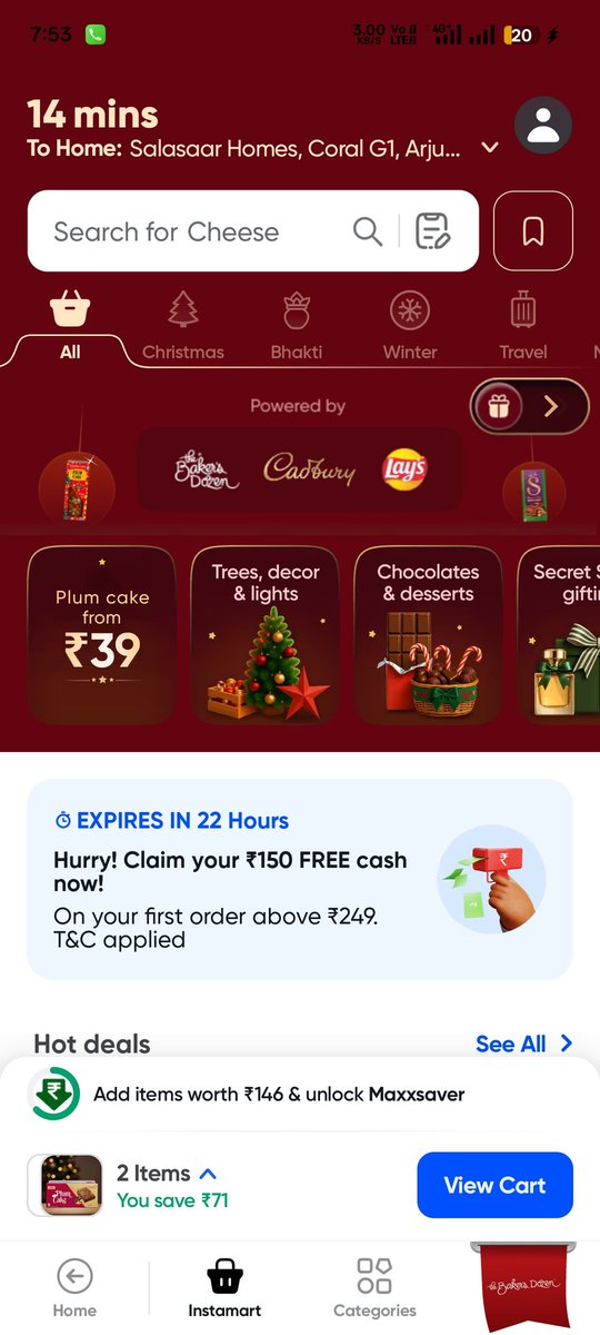 aamishraza0's tweet photo. On home page it is mentioned that above the order of Rs.249 will get Rs.150 but after adding items in cart no such offers valid @Swiggy @SwiggyInstamart @SwiggyCares https://t.co/3wB12bCDU8