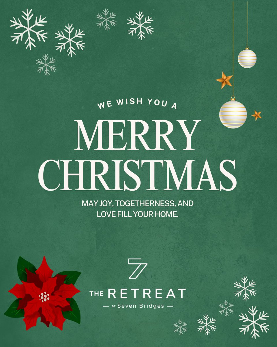 SevenBridges2's tweet photo. Merry Christmas and the warmest wishes this holiday season from your Seven Bridges team! 🎄✨ #merrychristmas #retreatat7bridges #relaxatretreat #resideatretreat #willowbridgepc #wearewillowbridge https://t.co/I9CfZB7h0t