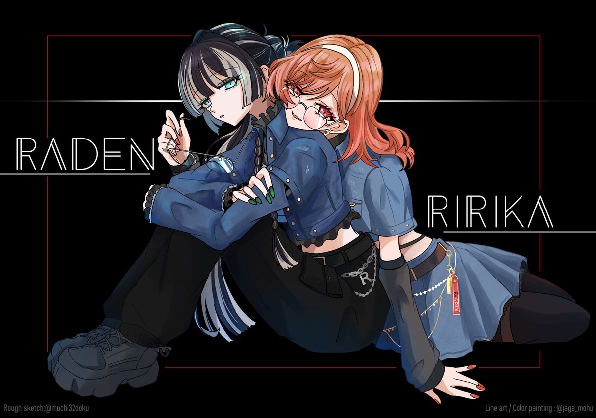 Flashpointのライブ衣装らでりり✨️かきました
#らでん似絵  #ririkart

ラフをむちさん(@muchi32doku)からもらって、線画と色塗りをじゃがーがやったよ😺 