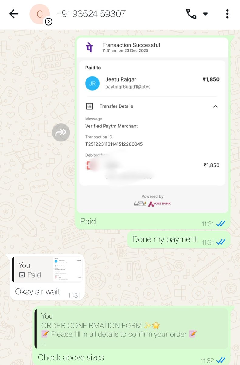 PavanKu16136765's tweet photo. Hai
New type of money cheating. 
Kinda ichina page lo kids dress sale chestharu manam choose chesukunna vaatiki payment chesaka confirmation details Istha ani cheppi tarvatha courier charges pay cheyyali ani cheppi 999.92 charg S pay cehsthe me order confirm chesthe annaru. -1 https://t.co/wX07UixPa2