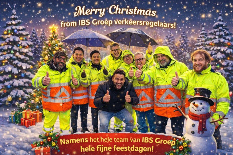 IBS_Traffic's tweet photo. #verkeer  #veilig #feestdagen 
Fijne veilige feestdagen van IBS Groep #traffic https://t.co/rGh3nugcrR