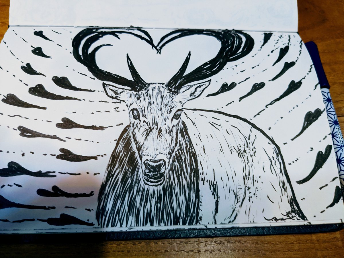 mucrow777's tweet photo. A reindeer delivering happiness, gently lighting up the darkness.
​One-Shot Challenge! 30 mins, 1 brush, no eraser, no rough sketch. I captured a soul-striking moment in a single rush.
​#drawing #illustration #one_shot #Christmas #animal https://t.co/AJan3IGIbz