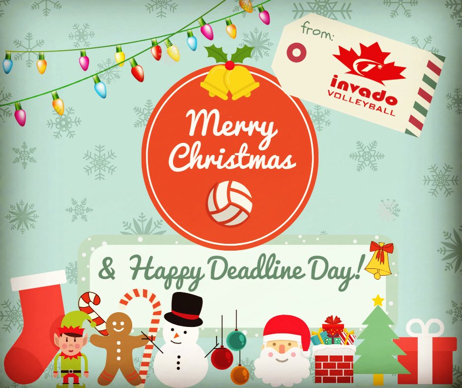 InvadoVB's tweet image. MERRY CHRISTMAS &amp;amp; Happy Holidays to you &amp;amp; yours from your favourite elves at Invado VB! 

And just a reminder that your Winter-Spring Reg DEADLINE is DEC 25 (tonight) @ MIDNIGHT!

invado.ca/leagues