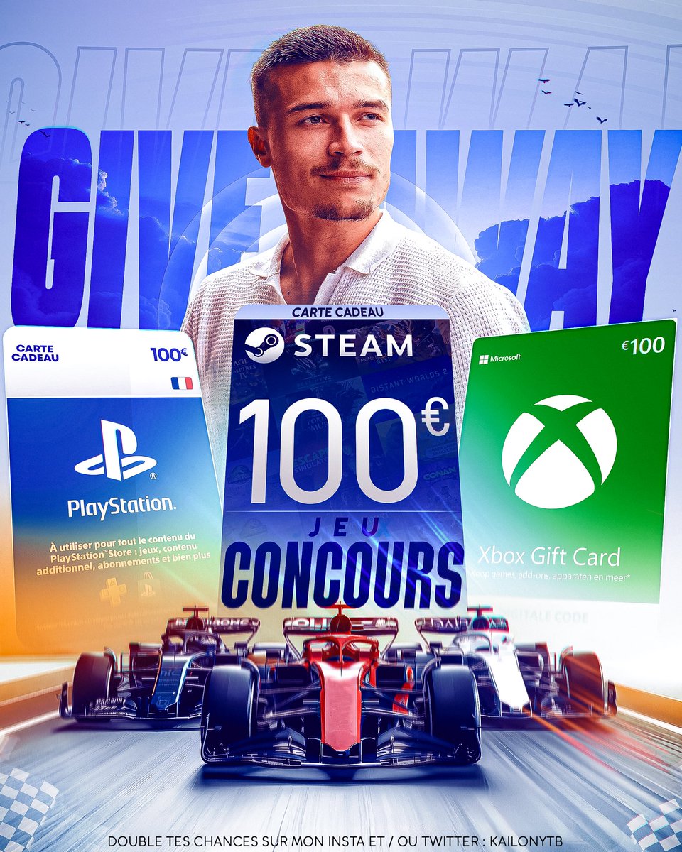 KailonYTB's tweet image. [#CONCOURS] Gagne 100€ de carte cadeau 🎁 !

Pour Noël et cette fin d’année je continue de vous faire plaisir avec une carte cadeau de 100€ : PlayStation / Xbox ou PC ! 

Pour participer :
- Like et RT ce post
- Follow @KailonYTB @KailonTV 
- Mentionne un ami à toi en…
