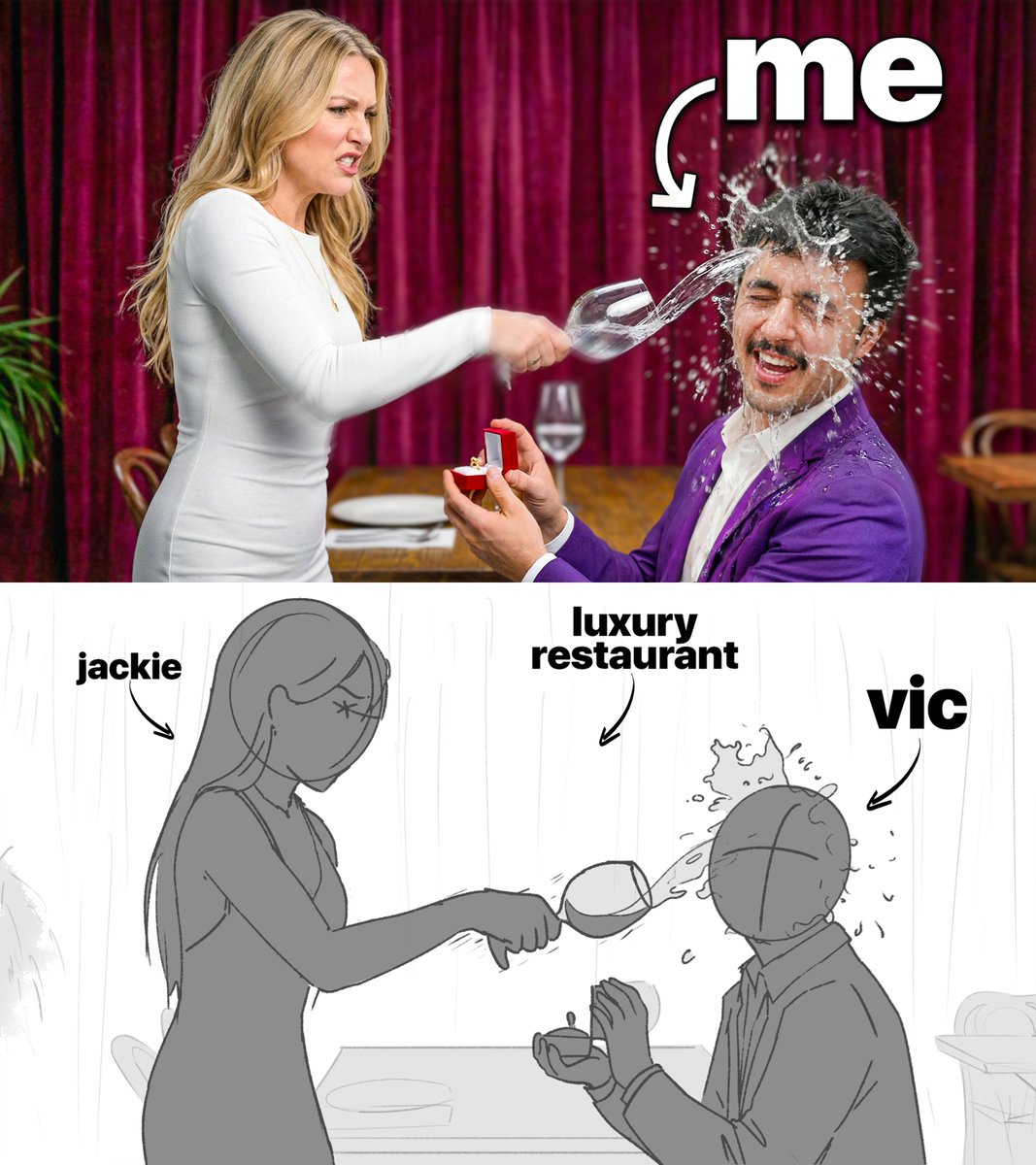 Recent Client Thumbnail 🪄

Title: "Proposal Rejection Prank.."

Sketch 📷 Final Thumbnail