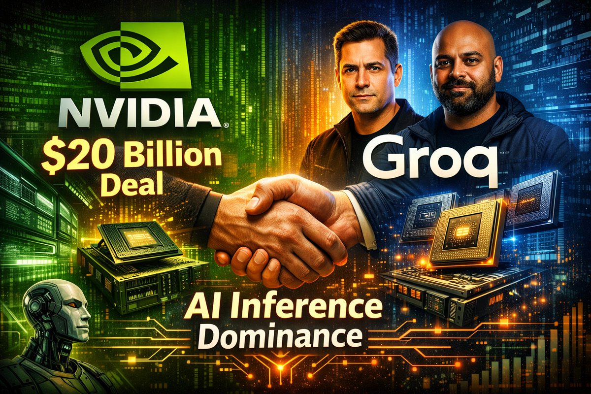 TechnologyPs_'s tweet image. 🟦Nvidia’dan Tarihi Yapay Zekâ Hamlesi: Groq ile 20 Milyar Dolarlık Anlaşma
🟦Nvidia, yapay zekâ çip pazarındaki liderliğini güçlendirmek için AI donanım girişimi Groq ile yaklaşık 20 milyar dolarlık büyük bir anlaşmaya imza attı. Bu hamle, Nvidia’nın bugüne kadarki en büyük…