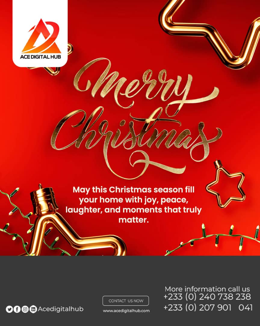 Season greetings from the team at Ace Digital Hub to all our loyal customers. 

May your holidays be wrapped in joy, just like the trust you've wrapped around us all year.

MERRY CHRISTMAS 🎄🎁🫶🏾

#MerryChristmas2025 
#LetsGoViral