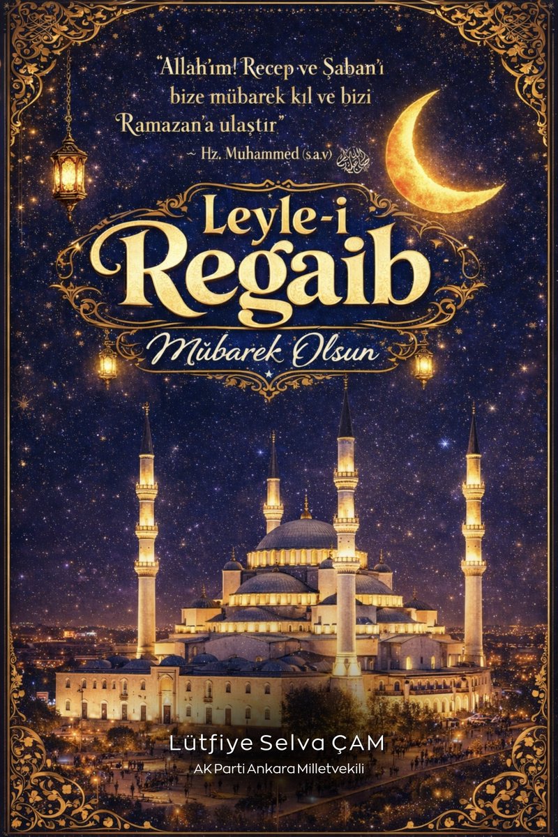 Regaib; rağbetten gelir.
Regaib Kandili; iyiye, güzele, doğruya yönelen bir kapıdır. Üç ayların müjdecisidir. 

Bu mübarek gece;
dünya vicdanını diri tutmaya,
insanlığı merkeze almaya yeniden rağbet etme çağrısıdır.

Milletimizin ve İslam âleminin #RegaibKandili mübarek olsun🤲