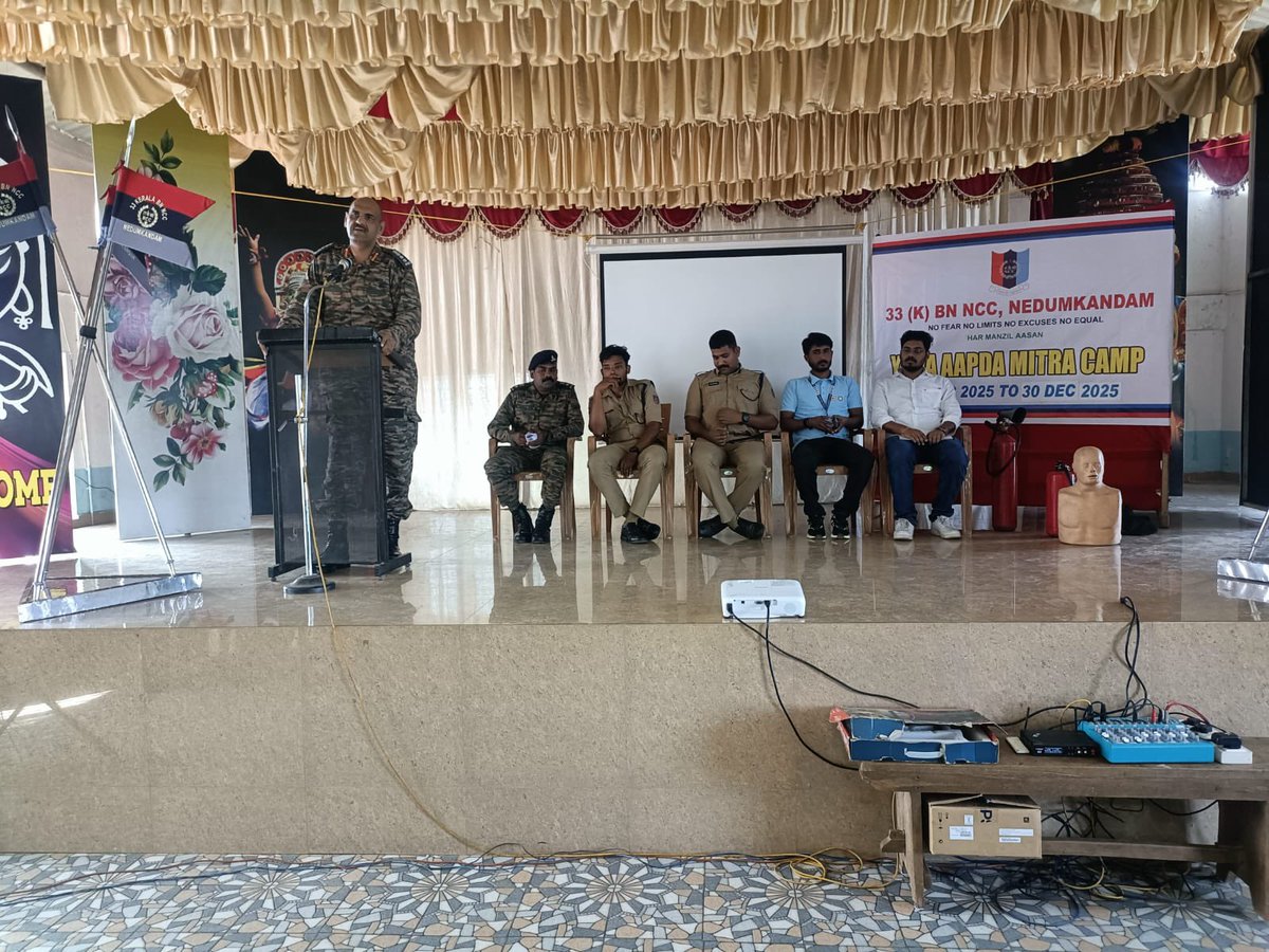 gpnccktym's tweet photo. Yuva Aapda Mitra Camp of Idukki district, Kerala with 300 volunteer NCC Cadets kicks off at Kattappana. The Cadets are being trained by the qualified Intrs of SDMA to be able to deploy for rescue and relief Ops. The Camp is being org under the aegis of K&amp;L Dte and SDMA https://t.co/uInSFHAPw2