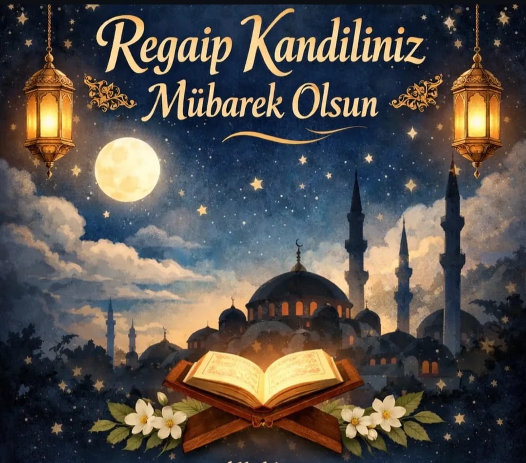 Selamün Aleyküm 
Allah'ım bu mübarek gecede Dualarımızı kabul eyle.Günahlarımızı affeyle.Hanelerimize huzur ve bereket ihsan eyle.Hastalarımıza şifa gönüllerimize ferahlık, İslam ümmetine birlik beraberlik ver.
#RegaipKandili