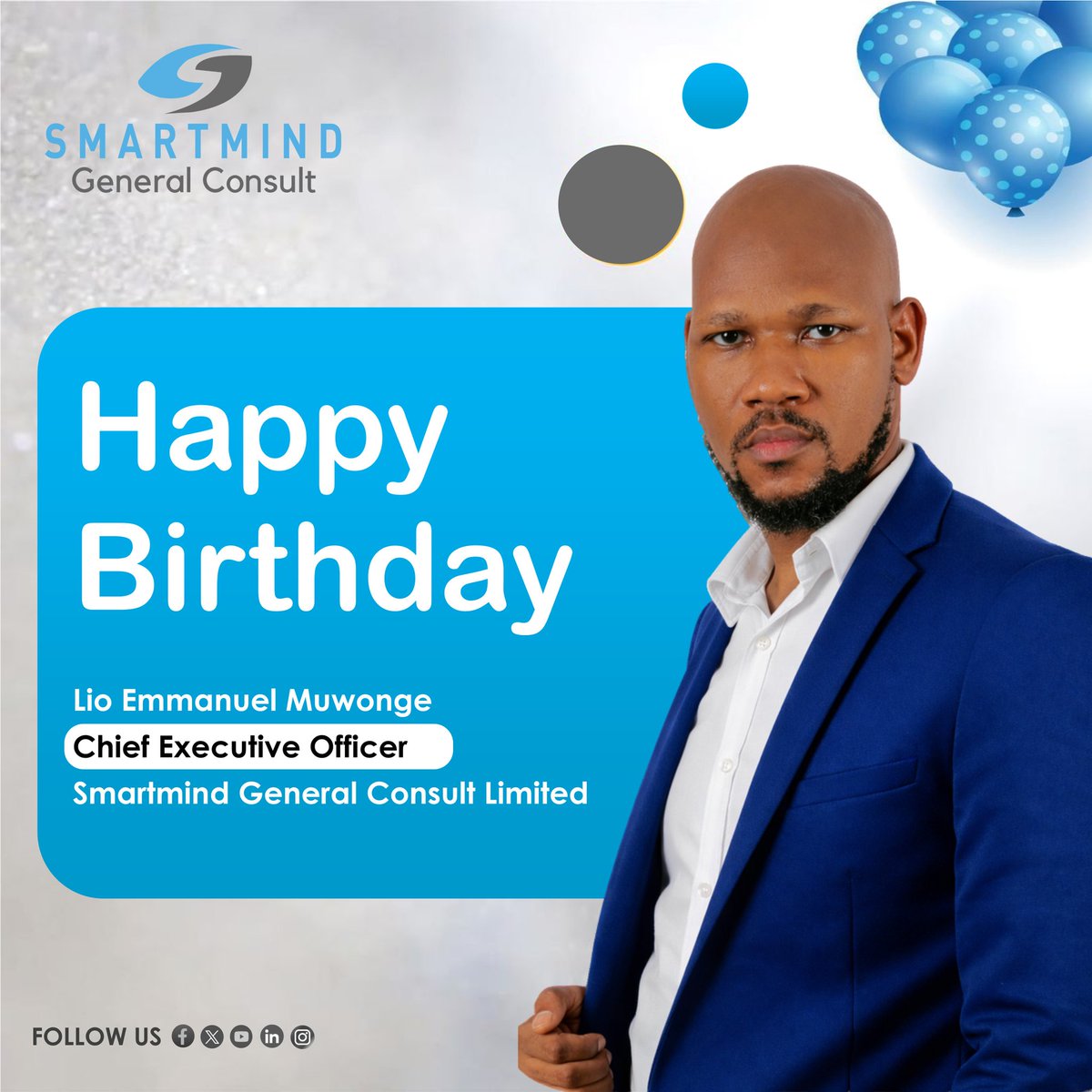 Today, we proudly celebrates the birthday of our Founder &amp; CEO, Mr. Lio Emmanuel Muwonge.

We thank God for your life, vision, &amp; leadership. Your passion for empowering entrepreneurs, mentoring startups, &amp; driving purpose-driven impact continues to inspire our team.