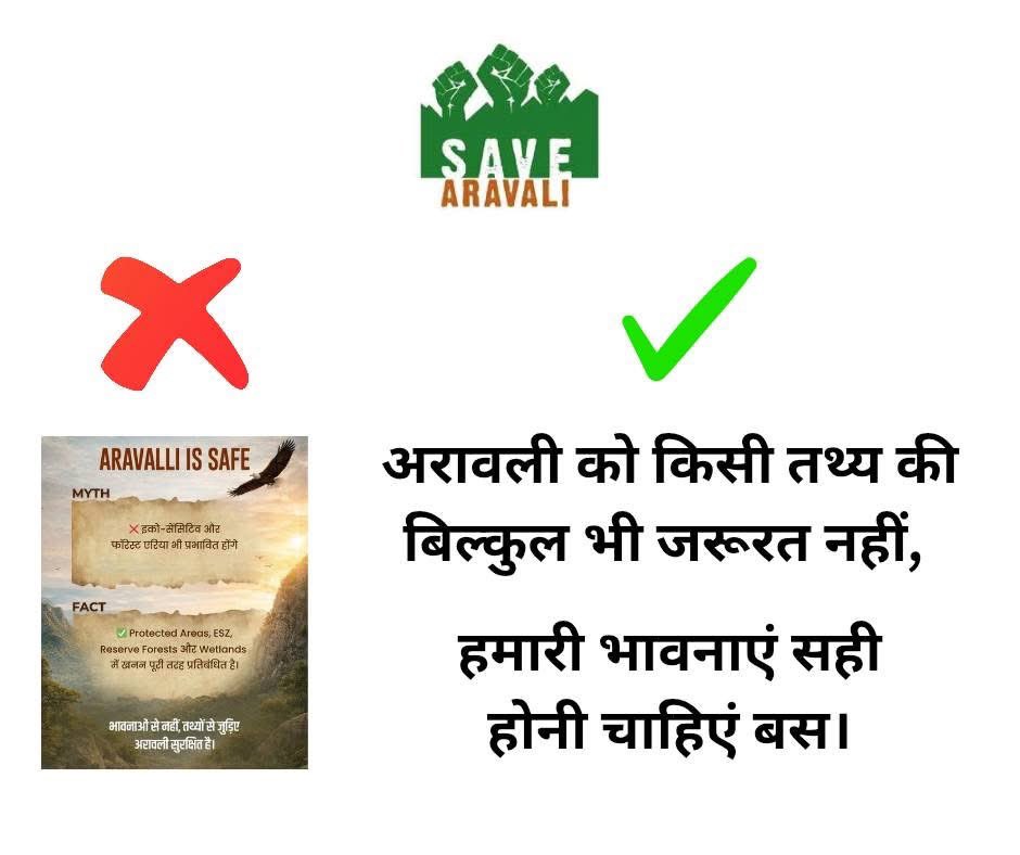 rohitkhari11's tweet photo. ग़लत भावनाओं से सही तथ्य कभी नहीं निकलेंगे मंत्री जी।

हम सिर्फ अपनी भावनाएं सही रखें तो ही अरावली सुरक्षित होगी, रंग बिरंगे पोस्टरों से नहीं। 

#Aravali #SaveAravali https://t.co/wThb3qlvJg