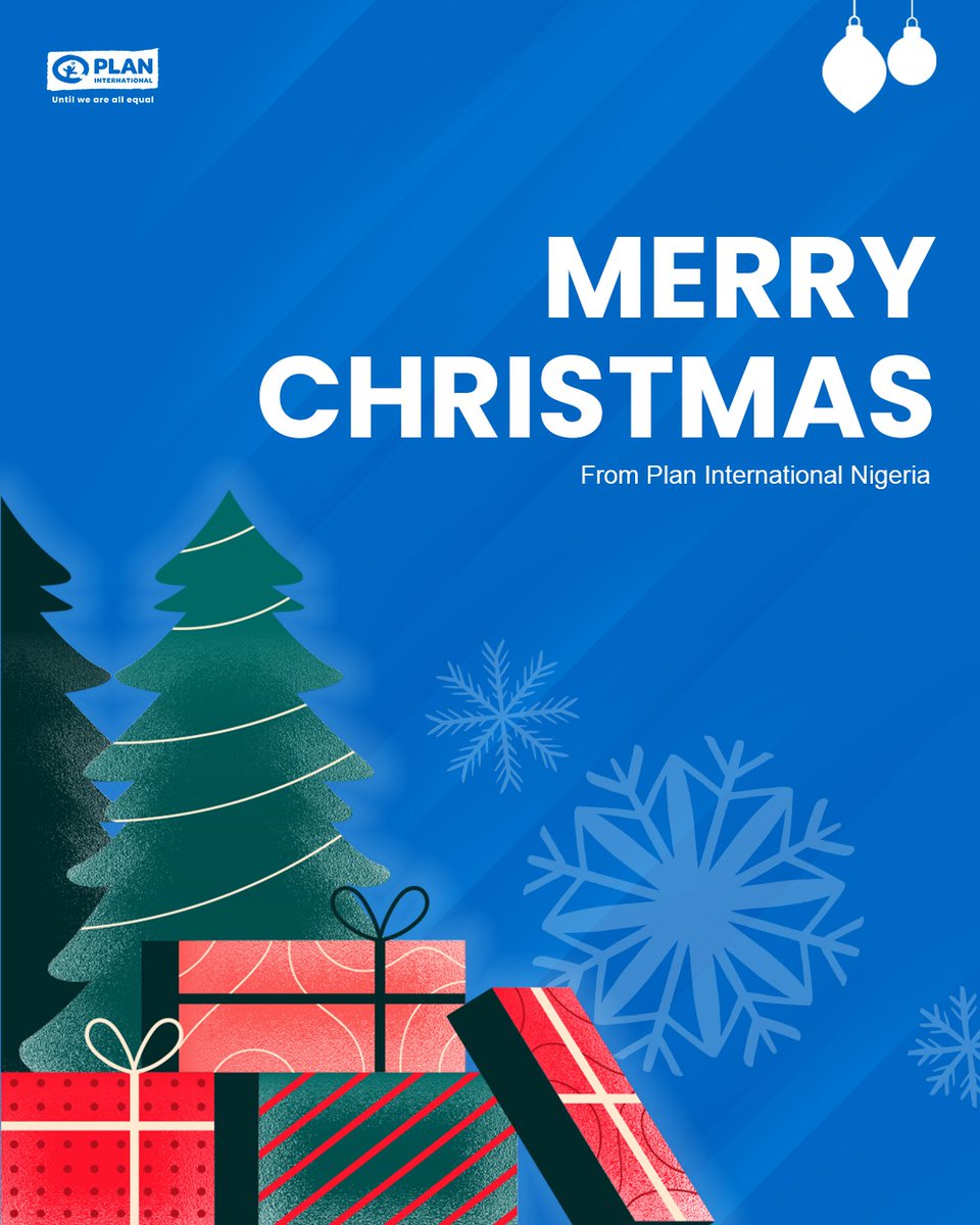 Merry Christmas from Plan International Nigeria.
Today, we celebrate the joy, strength, and dreams of every girl, and the communities that help them thrive.
Wishing you a season filled with peace, warmth, and possibility. 

#PlanInternationalNigeria #StandWithGirls