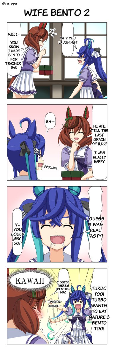 Umamusume English Translation
"Nature and bento"
#NiceNature
#Umamusume
#UmaTranslations
#英訳