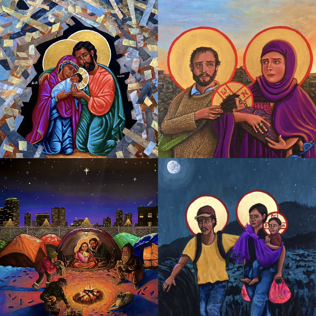 The Holy Family is still among us here and now, in the faces of the refugee, the migrant, the oppressed, the stranger, the unhoused, “For I was hungry and you gave me food, I was thirsty and you gave me drink, I was a stranger and you welcomed me.” Matthew 25:35, Merry Christmas.