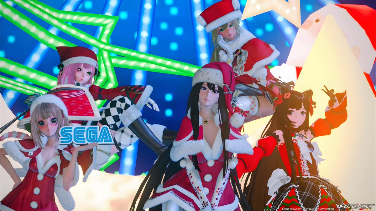 #PSO2_NGS　#PSO2NGS_SS
#恋妃の百色眼鏡SS　#チーム白櫻華
#メンテの日じゃないけどssを貼る

皆さま、merry christmas🎄🎄🎄

今日のチームの撮影会の様子を…🥰🥰