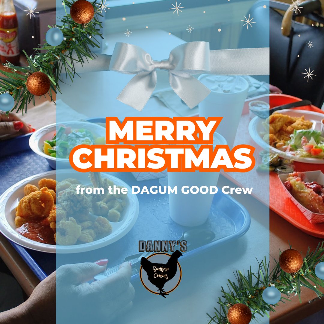Merry Christmas from Danny’s Southern Cooking. Wishing you full plates, easy cleanup and time with the people who feel like family. Whether you stop in for buffet boxes or a Family Pack keep your holiday Southern &amp; DAGUM GOOD.
#DannysSouthernCooking #MerryChristmas #ItsDagumGood