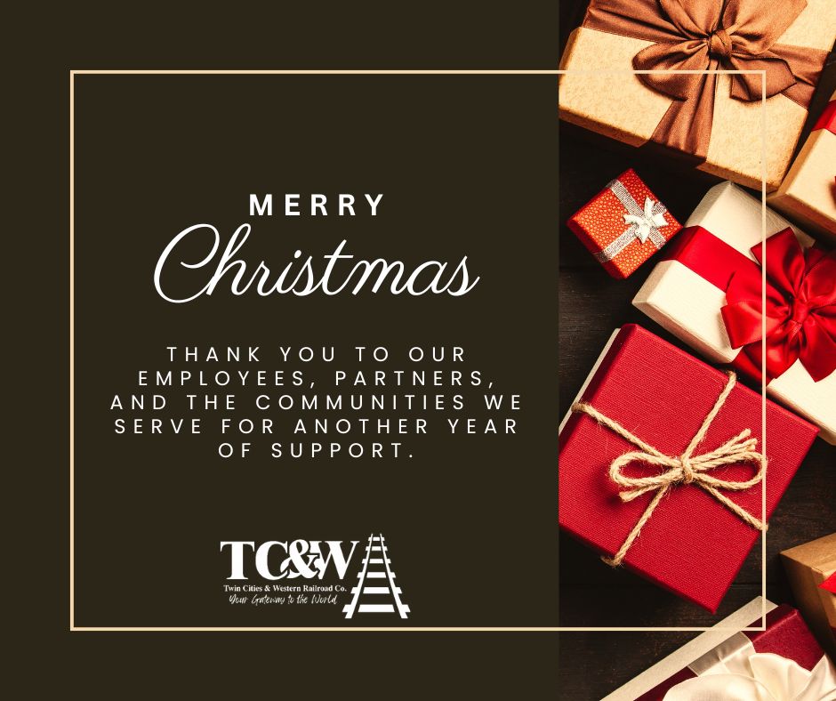 🎄✨ Merry Christmas from TC&amp;W!

Wishing you a joyful holiday season filled with peace, gratitude, and time with those who matter most.

Thank you to our employees, partners, and communities for your support. 🚂🎁

Happy Holidays!

#MerryChristmas #HappyHolidays #TCWR