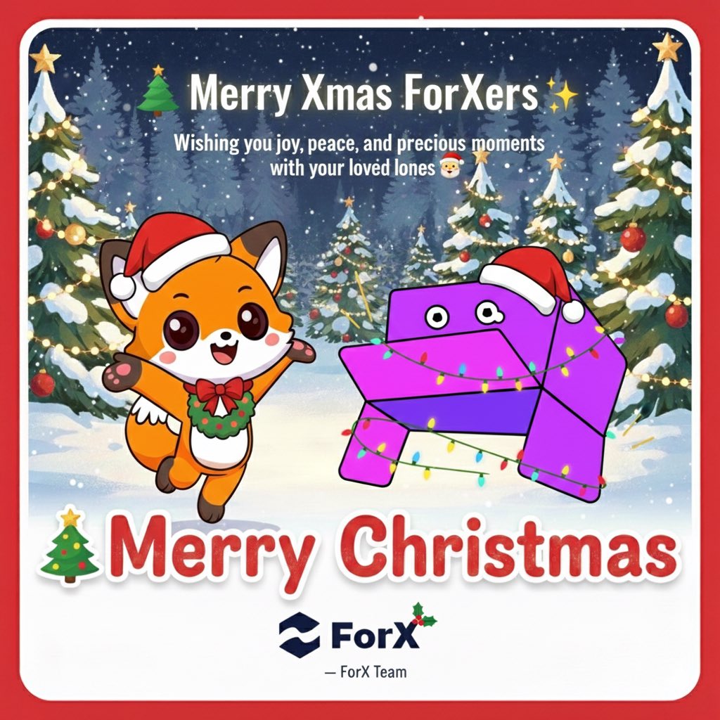 ForX_financeX's tweet image. 🎄 Merry Christmas from the ForX Team! ✨

This season, we simply want to say thank you. Your trust and support drive us to build a stronger, safer, and more innovative platform.

Wishing you joy, peace, and precious moments with your loved ones 🎅🏻✨

— ForX Team