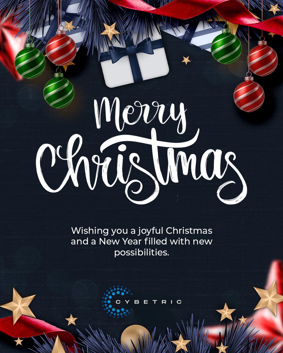 cybetric's tweet photo. Wishing you a joyful Christmas and a New Year filled with new possibilities.🎄

Merry Christmas! https://t.co/pNbzihUEyY
