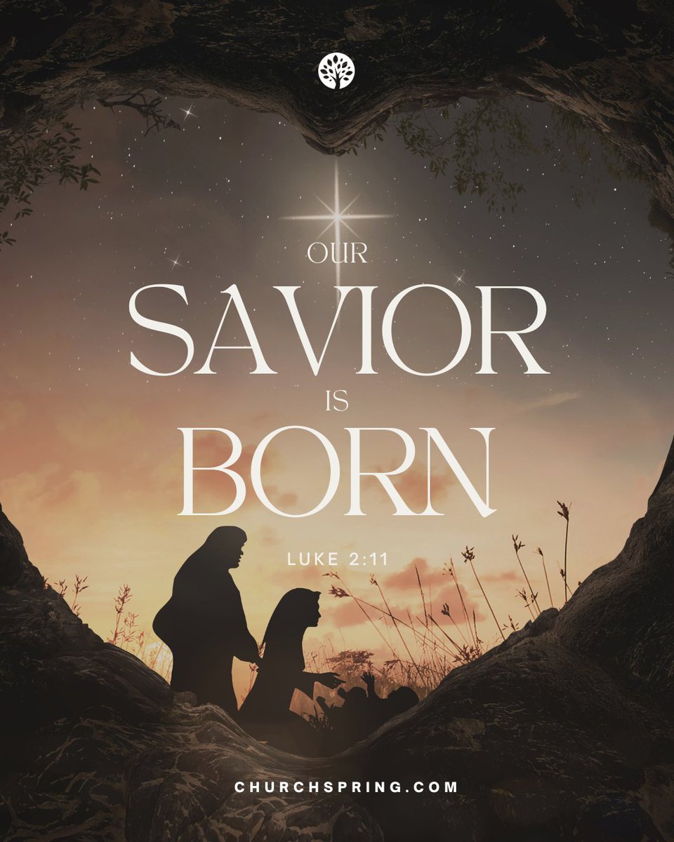 ChurchSpring's tweet image. Today, we pause to celebrate Jesus—our Savior, our Redeemer, the One who stepped into the world to bring light, peace, &amp;amp; everlasting hope. “For unto you is born this day in the city of David a Savior, who is Christ the Lord.” (Luke 2:11)

Merry Christmas from ChurchSpring!  ✨