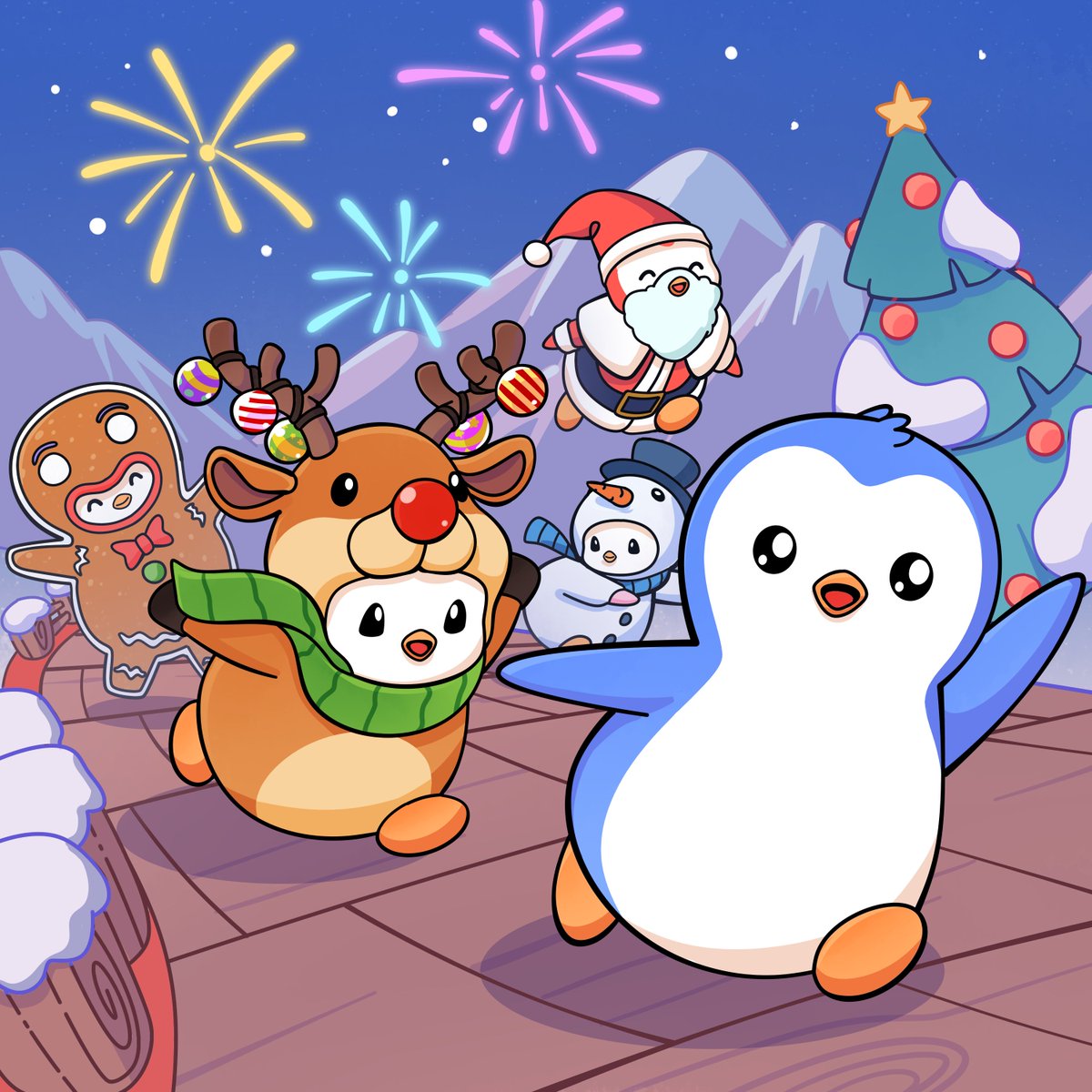 PlayPudgyParty's tweet photo. Merry Christmas, Party Penguins 🐧 🎄 https://t.co/5ivBvhzumN
