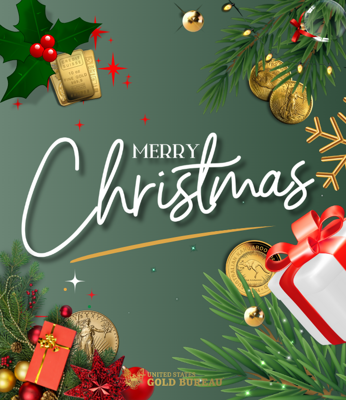 The U.S. Gold Bureau wishes you a very Merry Christmas! May your day be merry and bright!