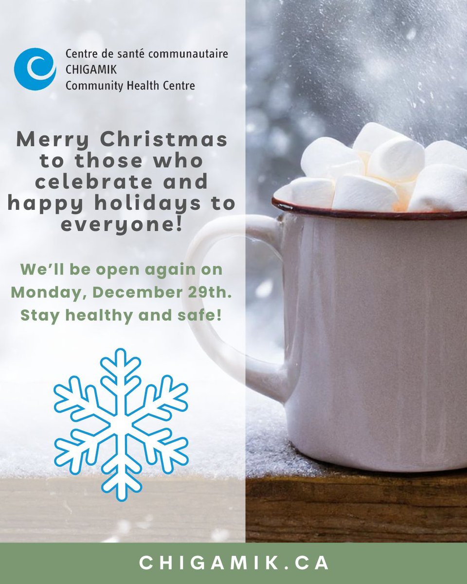 Merry Christmas to those who celebrate and happy holidays to everyone! We'll be open again on Monday, December 29th. 🎄✨

Joyeux Noël à ceux et celles qui célèbrent l’occasion et joyeuses Fêtes à tous! Nous serons à nouveau ouverts le lundi 29 décembre. 🦌🛷

#HappyHolidays