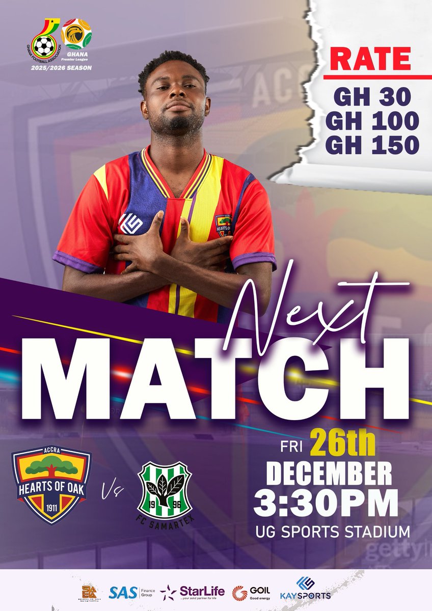 HeartsOfOakGH's tweet image. 🔴🟡🔵 | 🌳 | Boxing Day, 

Let's unwrap the points together…

Let's bring the noise to the stadium.  

Matchday ticket rates out. 

#AHOSC #PositiveEnergy #Phobia4Life