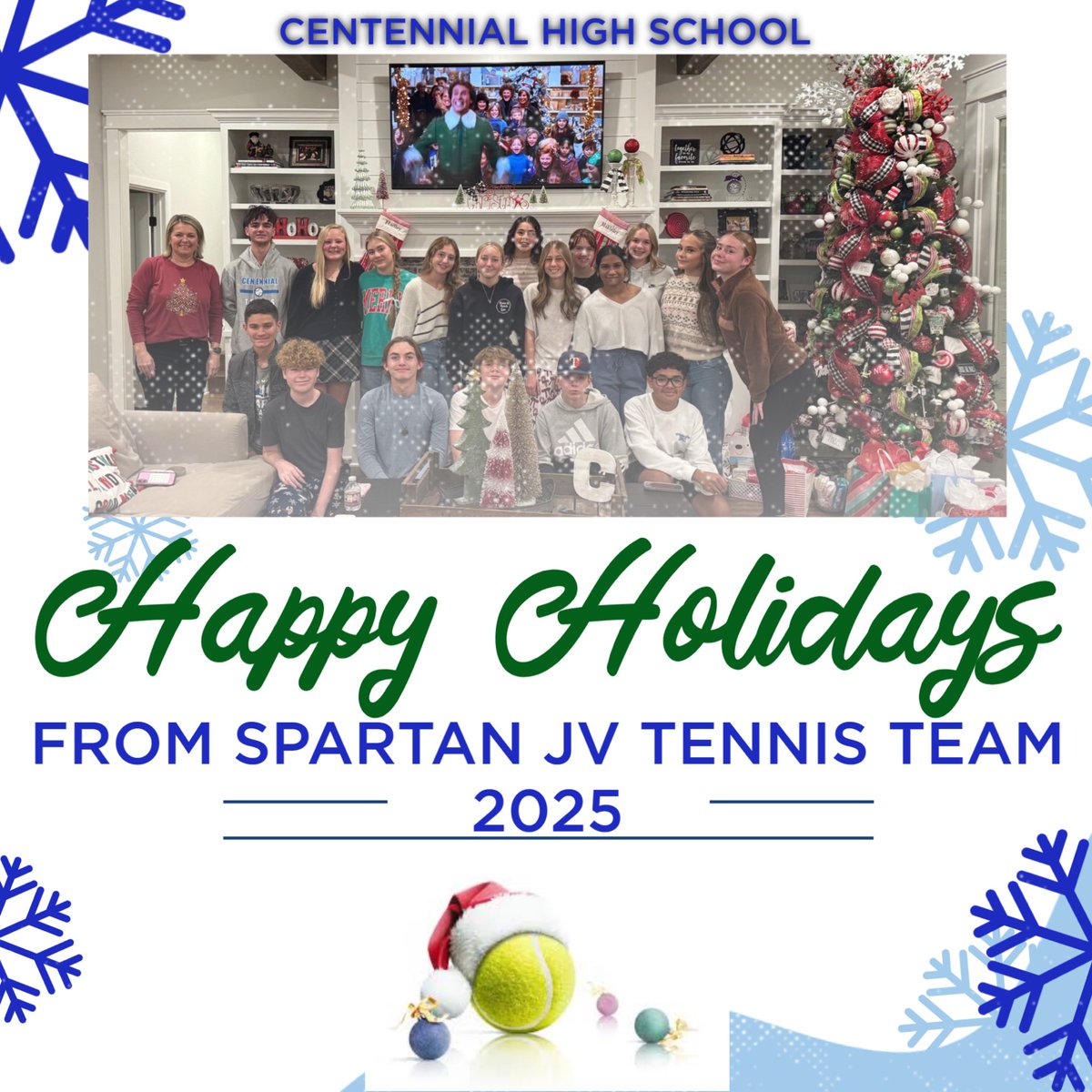 Happy Holidays from Spartan V and JV Tennis!!