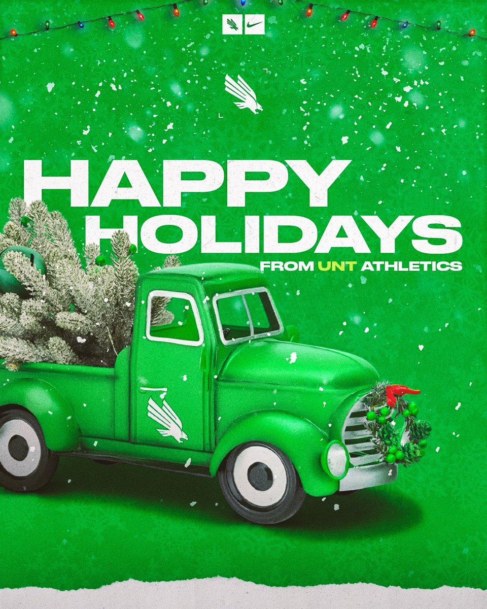 MeanGreenSports's tweet photo. Merry Christmas &amp; Happy Holidays, Mean Green Nation! 🎄

#GMG🦅 https://t.co/PTtK56hQdX