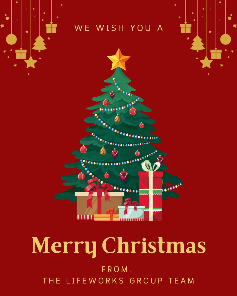 LifeWorksFL's tweet image. Merry Christmas from The LifeWorks Group! 🎁✨
May your holiday season be filled with peace, joy, and cherished moments with those you love most. We’re grateful for each of our clients and wish you comfort and happiness today and always. ❤️