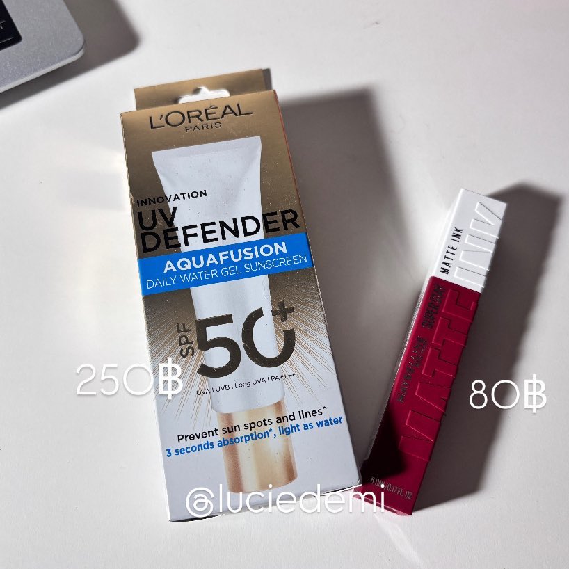 luciedemi's tweet photo. ส่งต่อ พร้อมส่ง ♥️ มือ1 ไม่แกะ

- กันแดด L’Oréal 250฿
- ลิป maybelline สี540  80฿

ส่งฟรี | ส่งของวันสุดท้าย วันที่27ค่ะ

#ส่งต่อ #ส่งต่อเครื่องสําอาง #ส่งต่อสกินแคร์
#ส่งต่อคสอ #เครื่องสำอาง #สกินแคร์ #กันแดด #ส่งต่อกันแดด https://t.co/vOEVgXgHoB