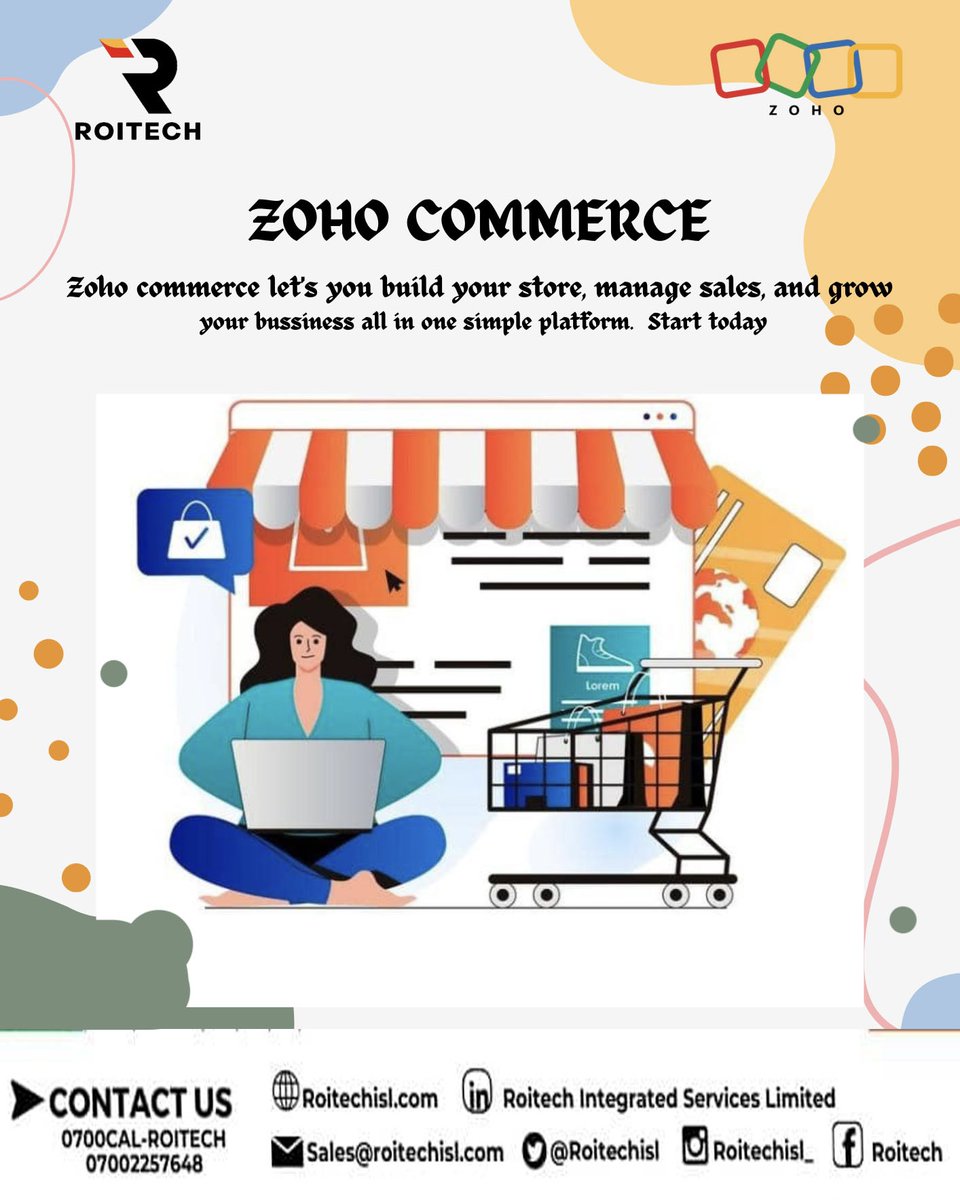 roitechisl's tweet photo. Ready to take your business online without stress?
Build your store, manage products, track sales, accept payments &amp; grow your brand all in one place.

Zoho Commerce free trial: https://t.co/x222GC33Vn
Contact us: sales@roitechisl.com

Your digital storefront is one click away. https://t.co/VBUhaqIwSn