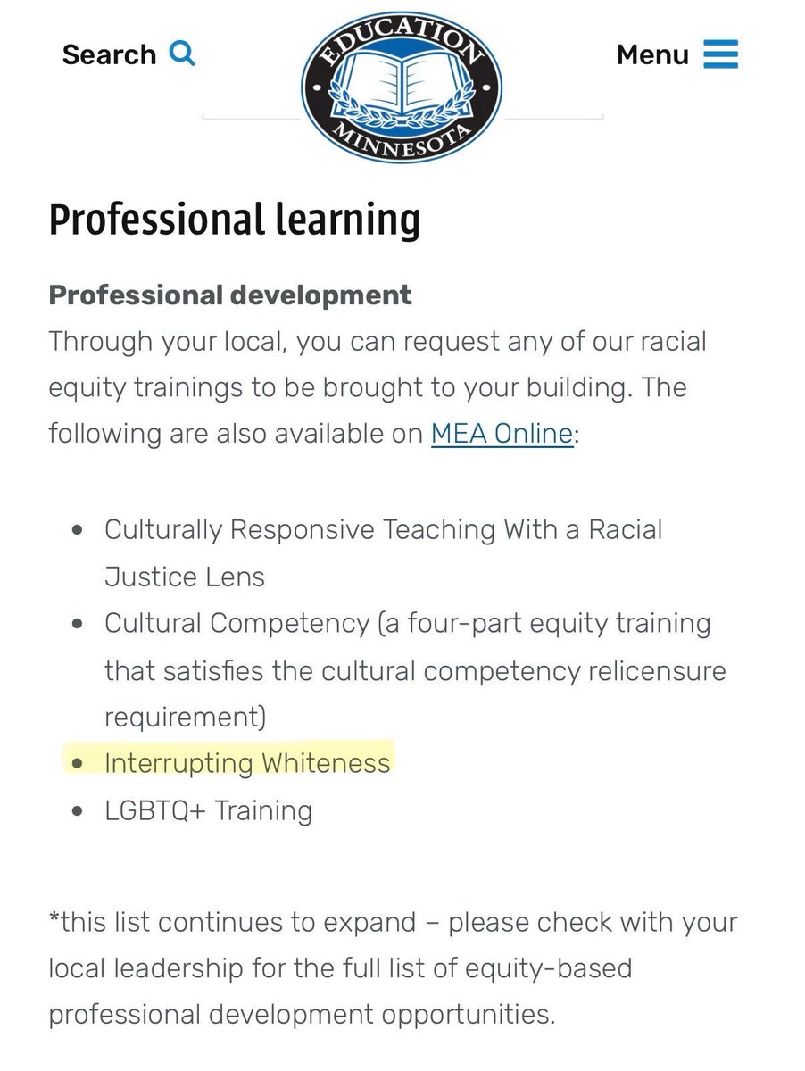 Minnesota’s largest teachers union runs programs that train teachers on ‘interrupting Whiteness’.

Blatant anti-White racism.