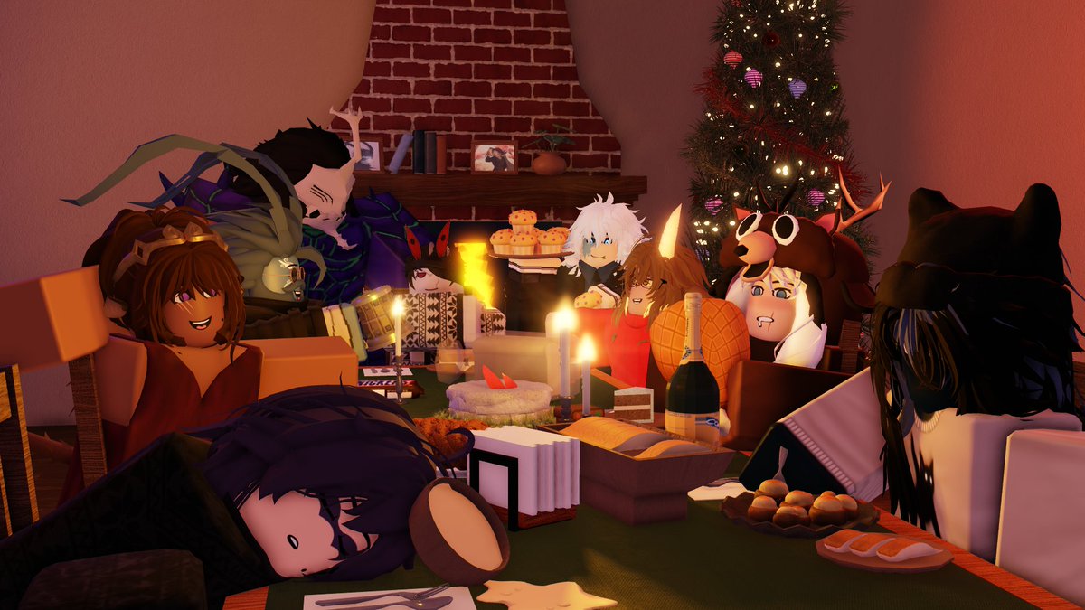 NolanCorbet's tweet image. MERRY CHRISTMAS!!!

Christmas dinner render with me and my friends ocs