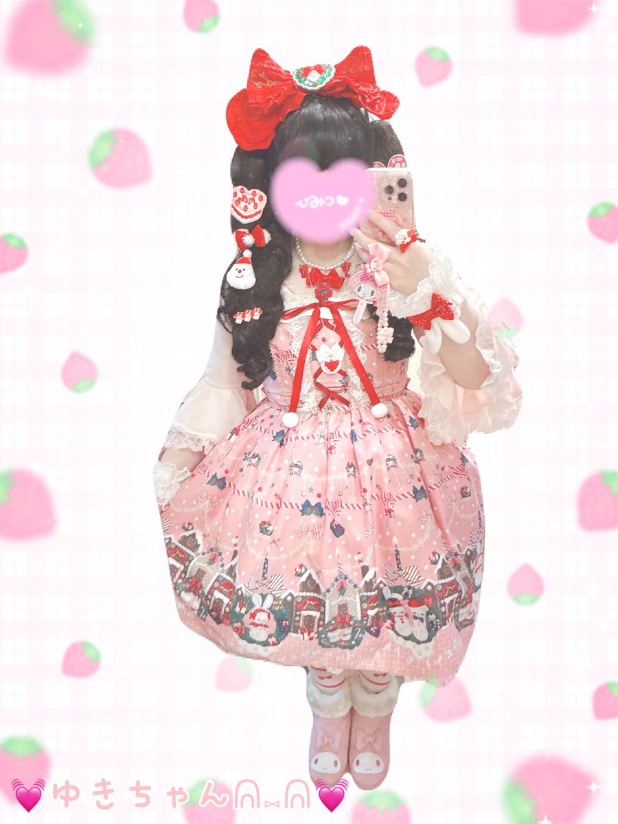 12月25日のコーデはAngelic PrettyのFancy Noel柄ジャンパースカート