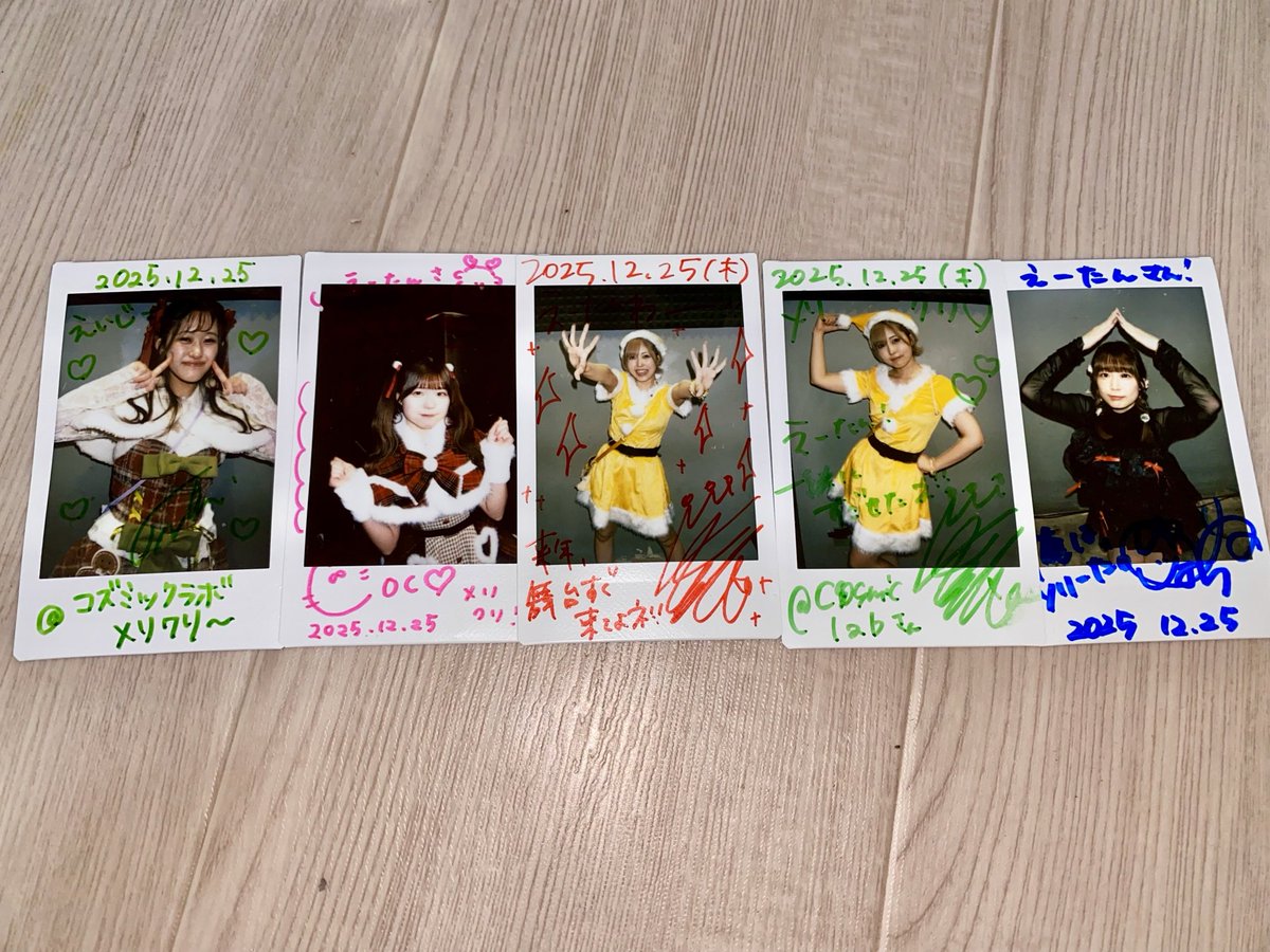今日のチェキ12/25 全員撮った！