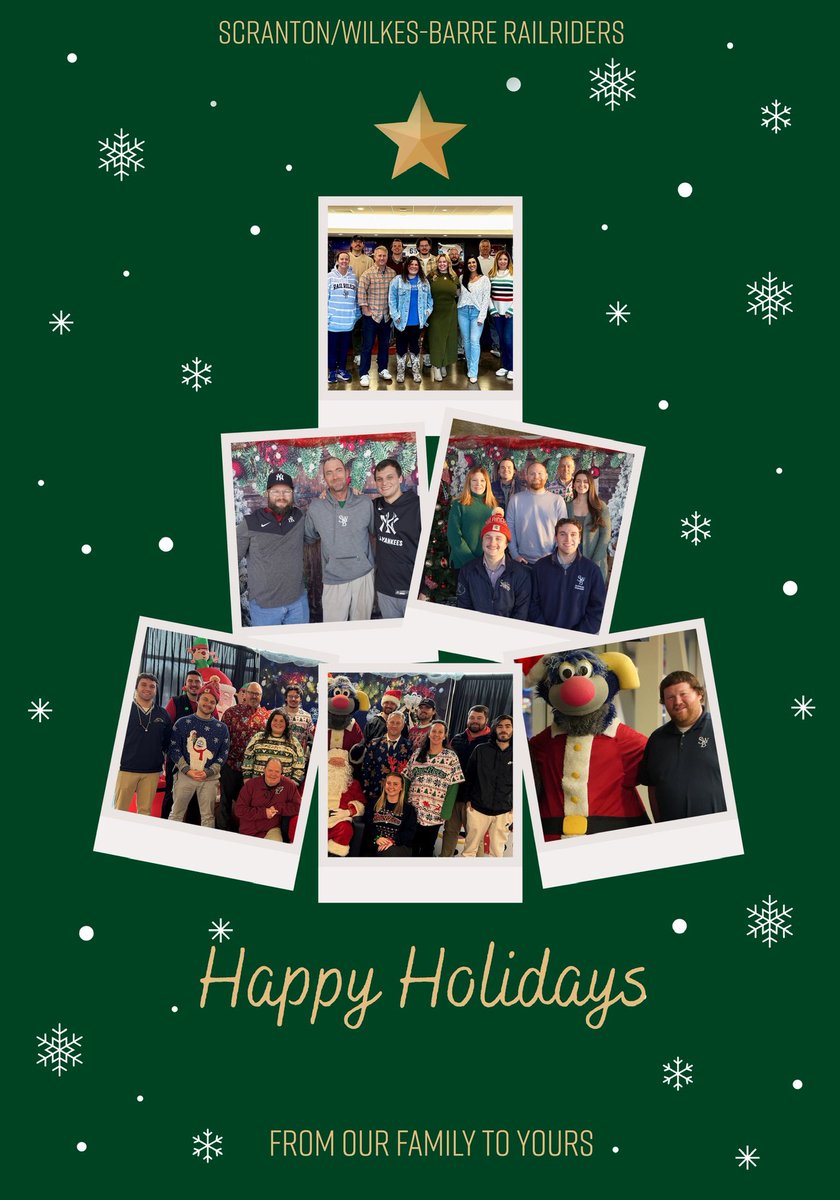 swbrailriders's tweet image. Happy Holidays from our RailRiders Front Office to all of you! ❄️🎁