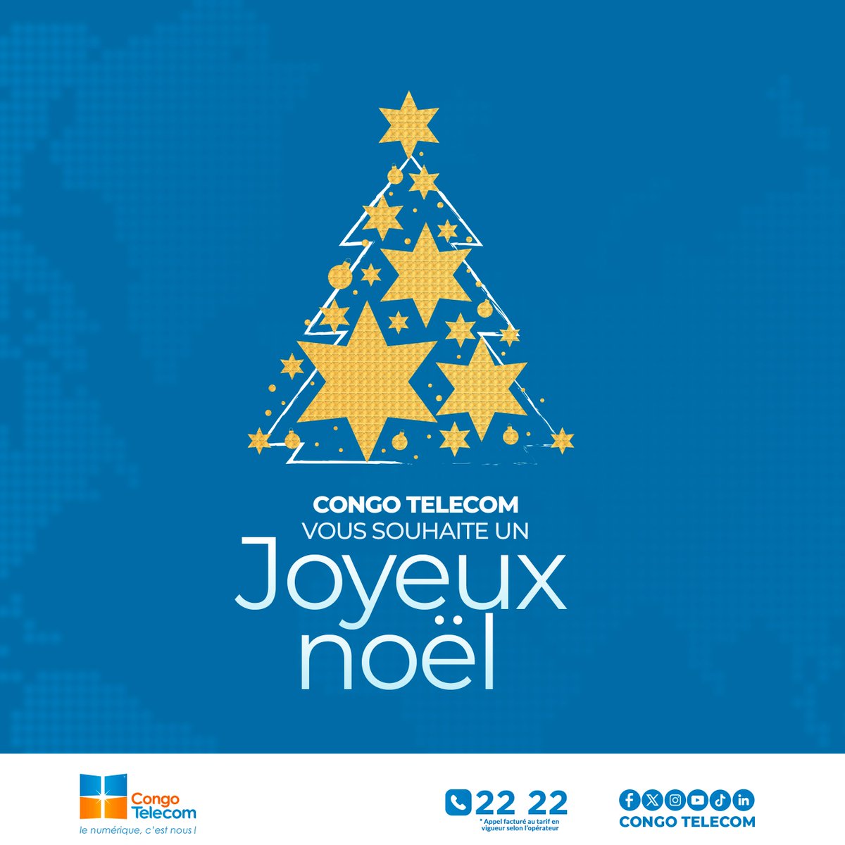 Congo Telecom vous souhaite un très Joyeux Noël ! 🎄
Que cette journée soit synonyme de joie, de rires, de partage et d’amour, entourés de votre famille et de ceux qui comptent pour vous. Profitez pleinement de chaque instant. 

#Noel2025 #CongoTelecom #Internetillimité