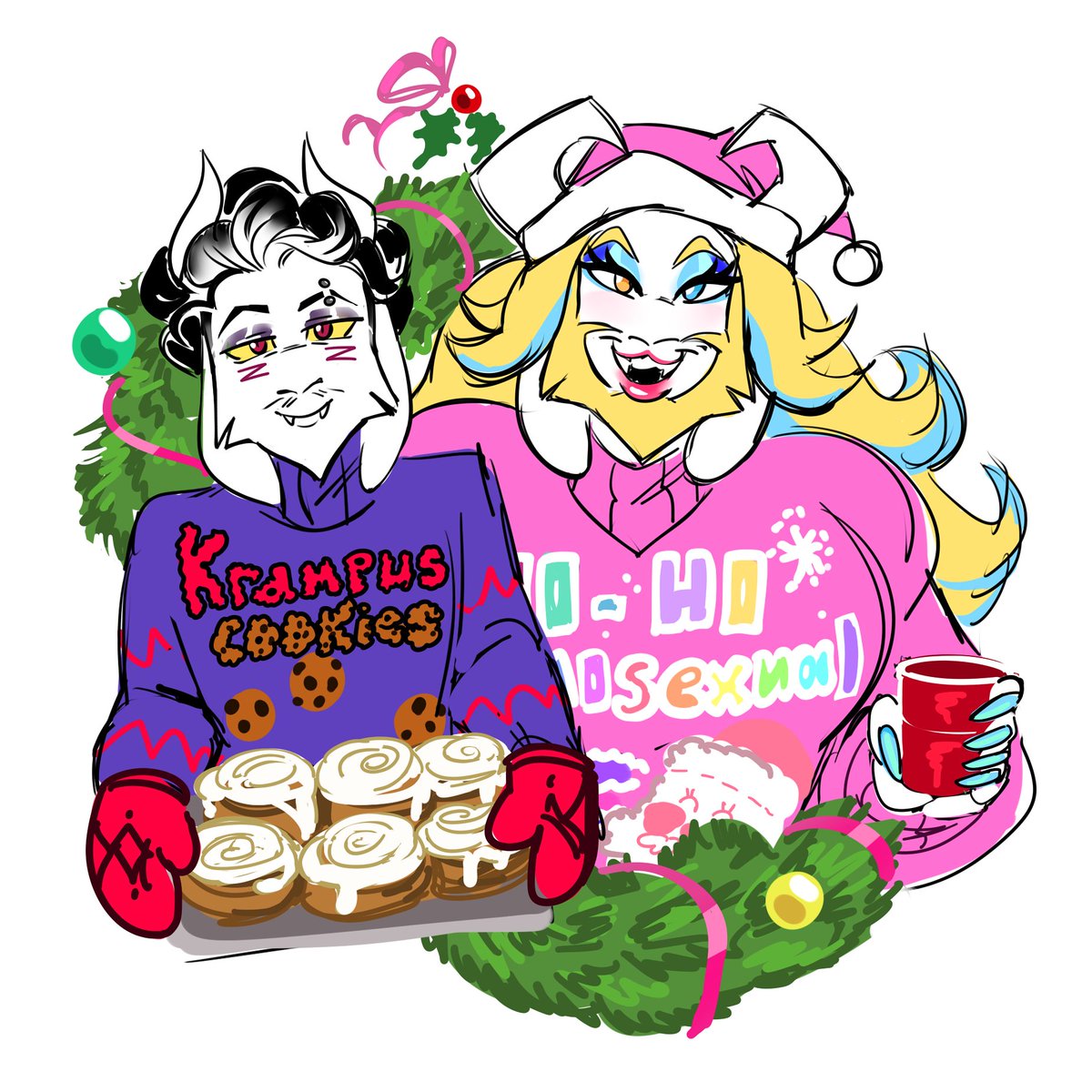 Sweetapplemur's tweet image. Merry Christmas🎁
Baron x Mure 
#Asgore #Asgoredreemurr #UndertaleAU #undertale