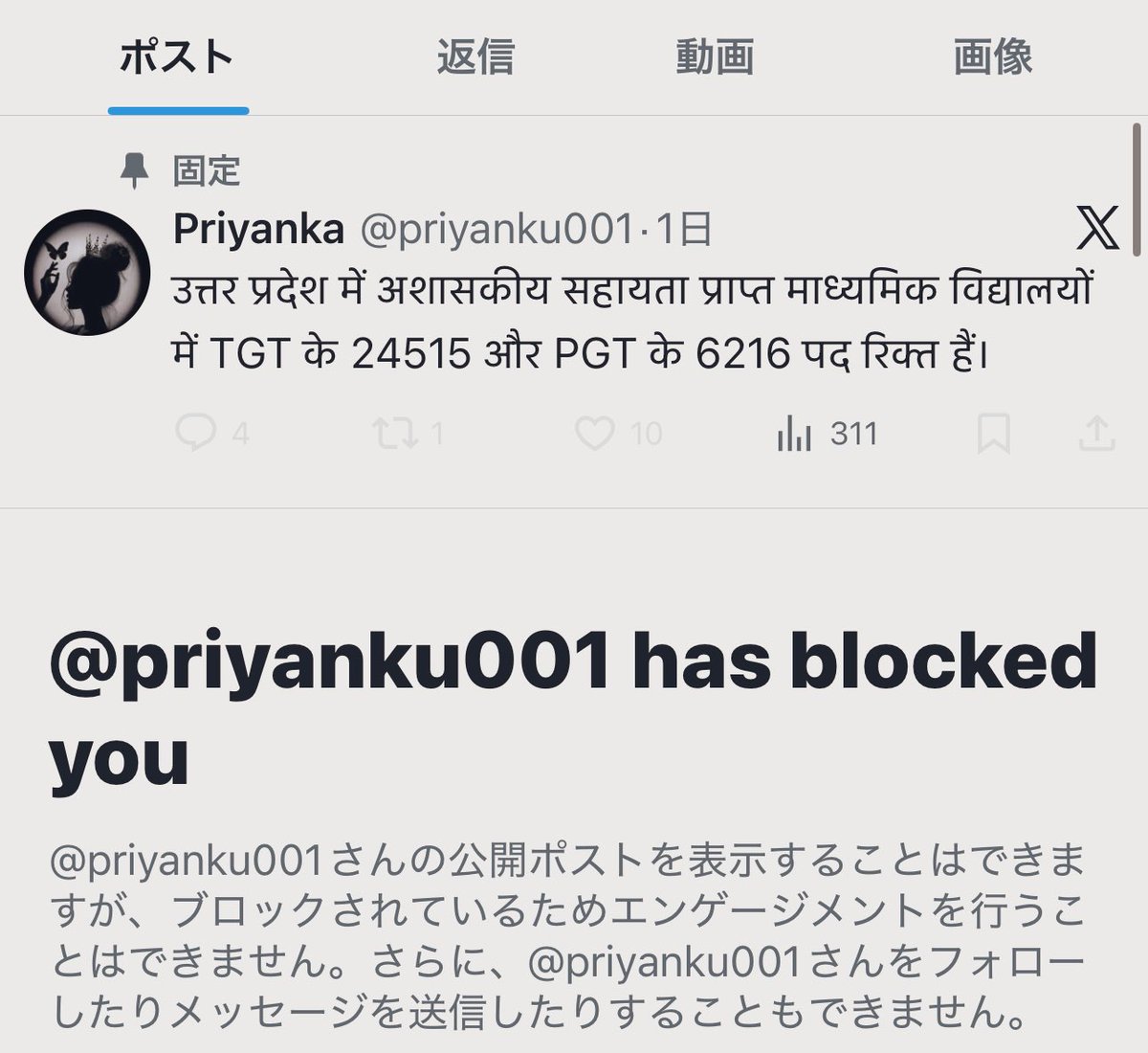 哀れだな。ブロックは本質じゃない。自分の旧アカウントが凍らされた理由を分析できていない。ルール違反を繰り返せばまた新しいアカウントも凍結するだけだぞ