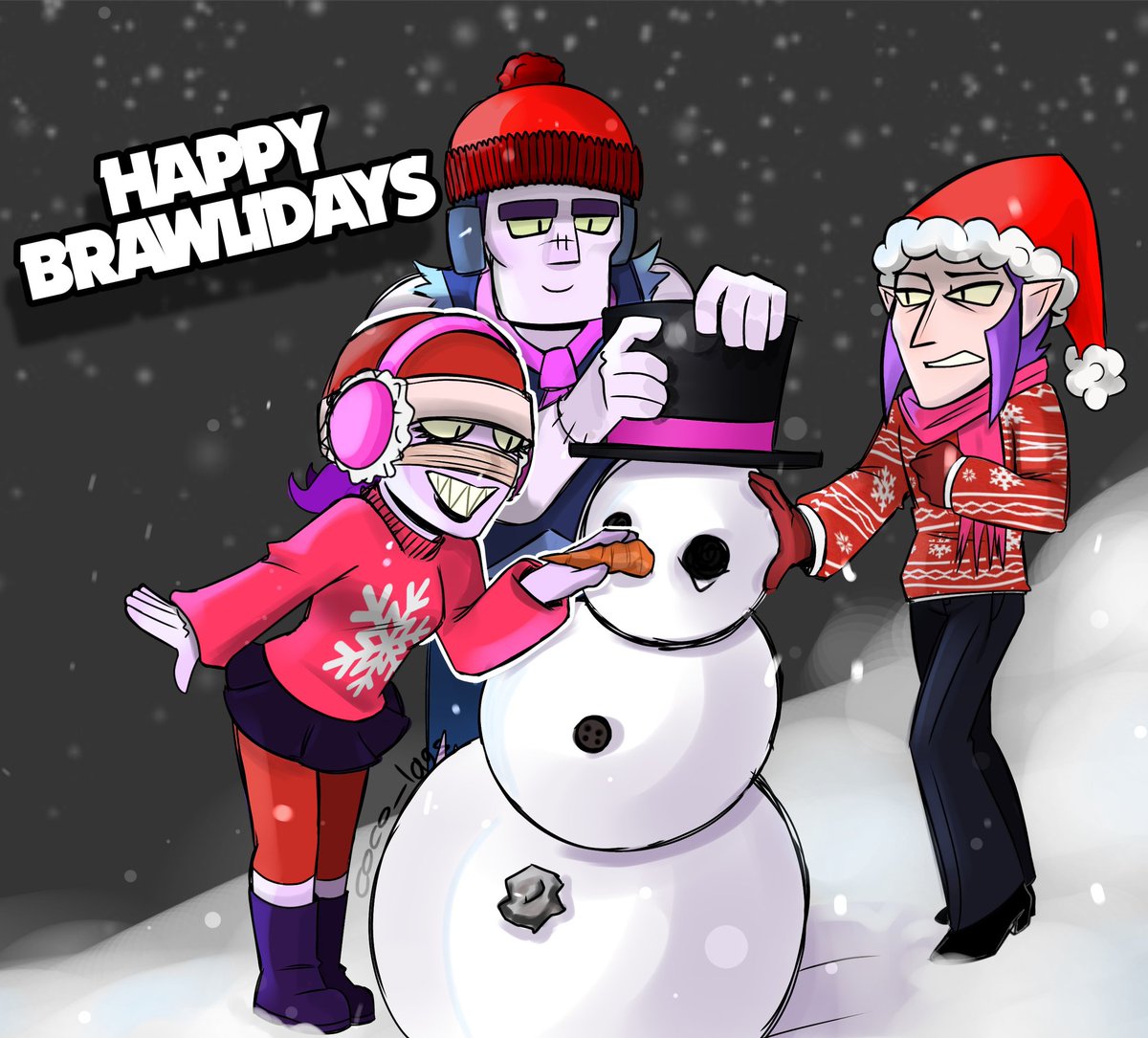 Happy Brawlidays!! (w/ Undead trio)

#BrawlStars #brawlstarsfanart